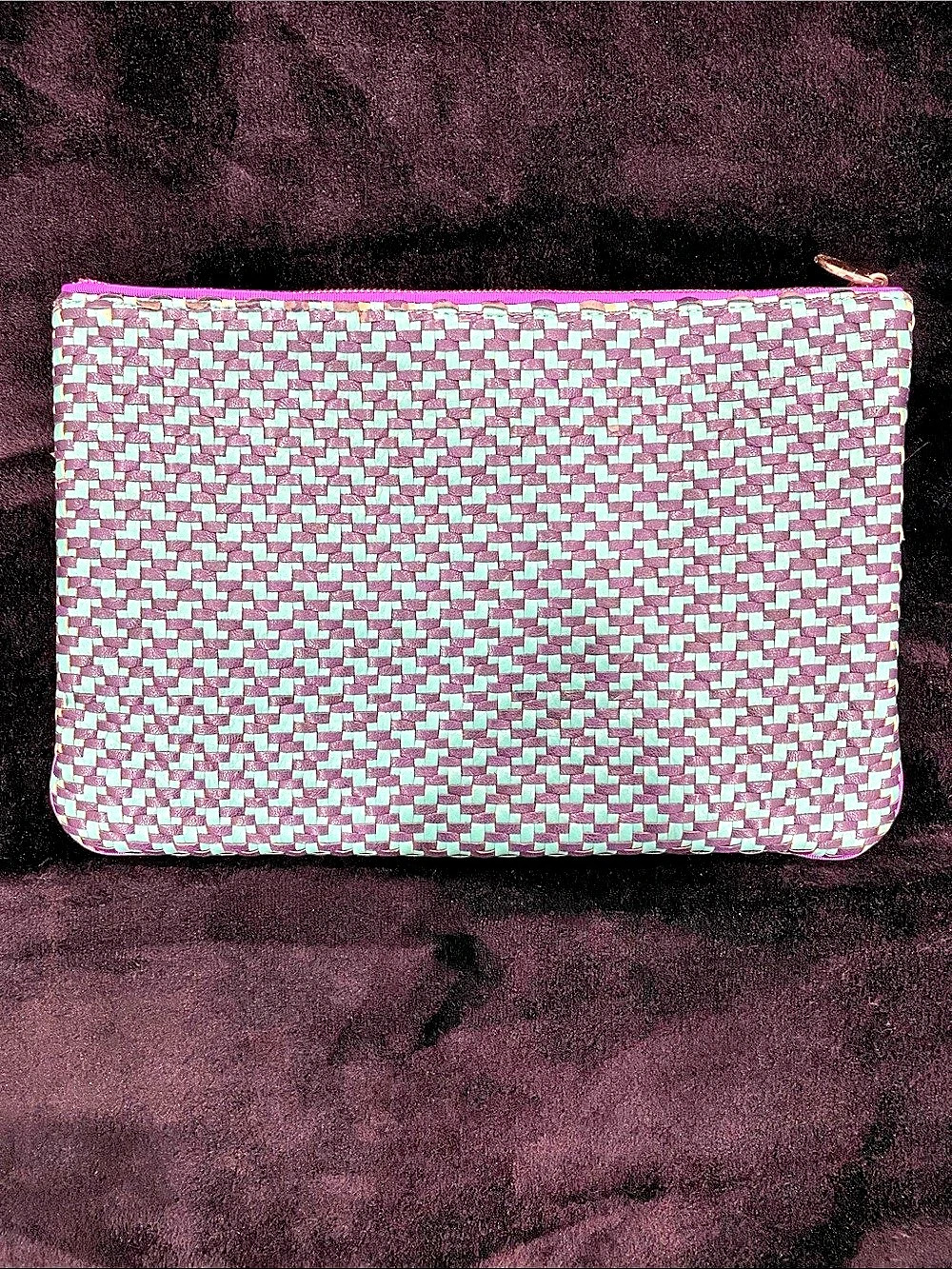 deux lux Woven Cosmetic Pouch in Purple & Green